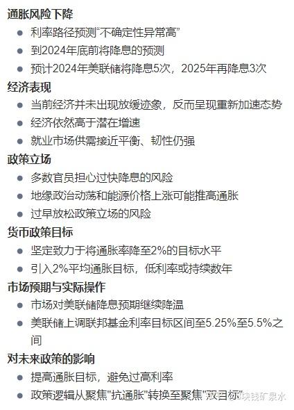 联储会议纪要显示暂不会降息在确信通胀稳步回归目标水平之前美联储不