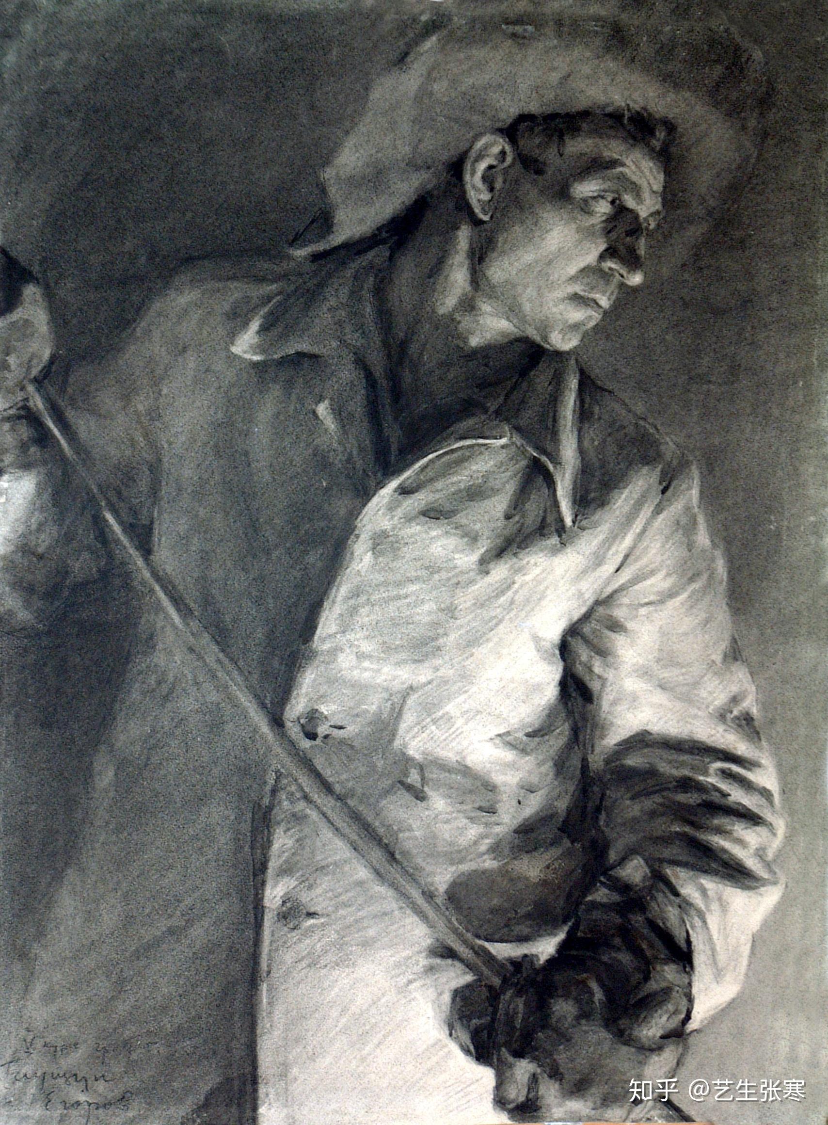 有没有你觉得特别棒的素描半身像衣纹精彩处理方式