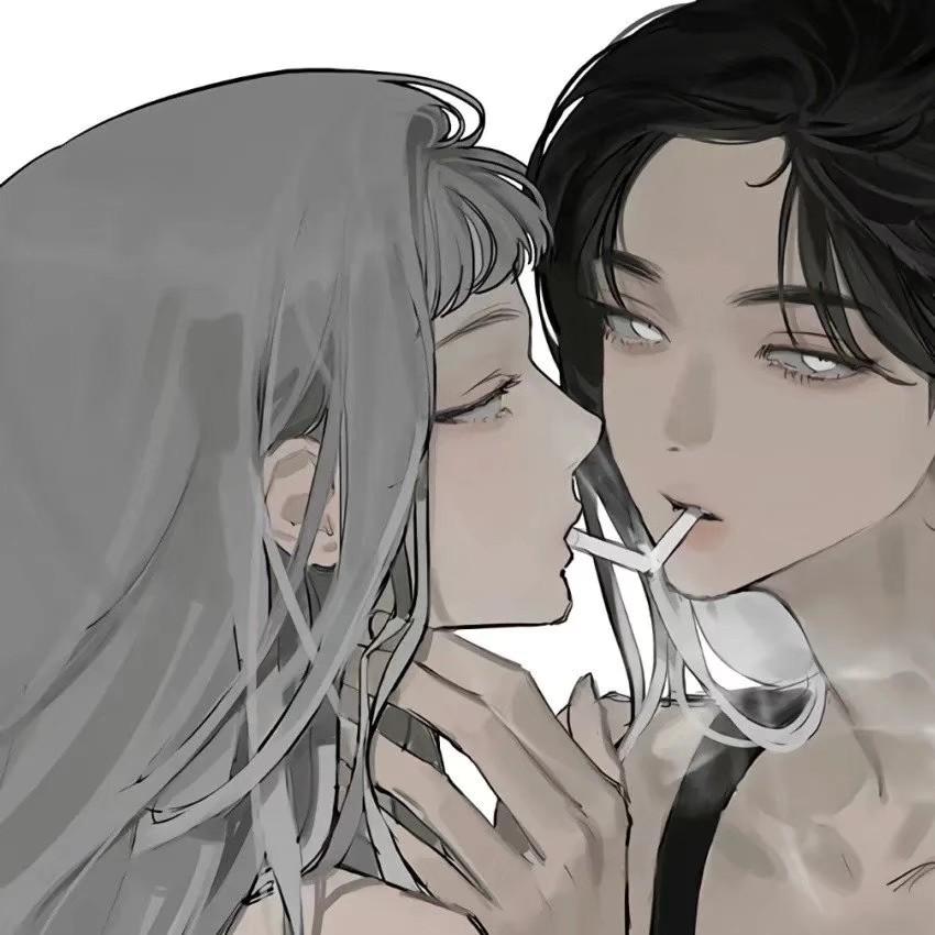 求黑白色系的动漫闺蜜头像