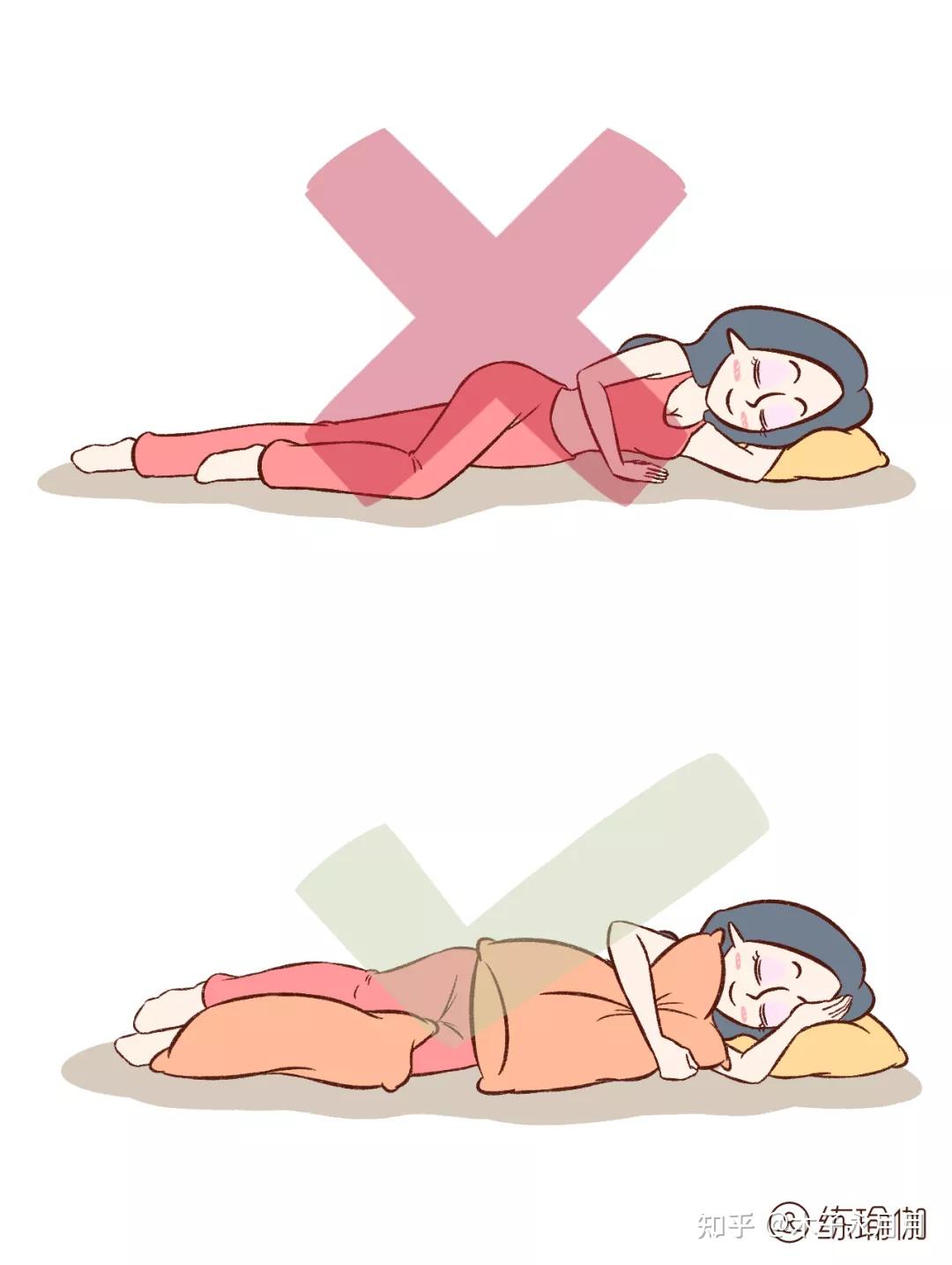 女性侧卧睡觉正确姿势图片