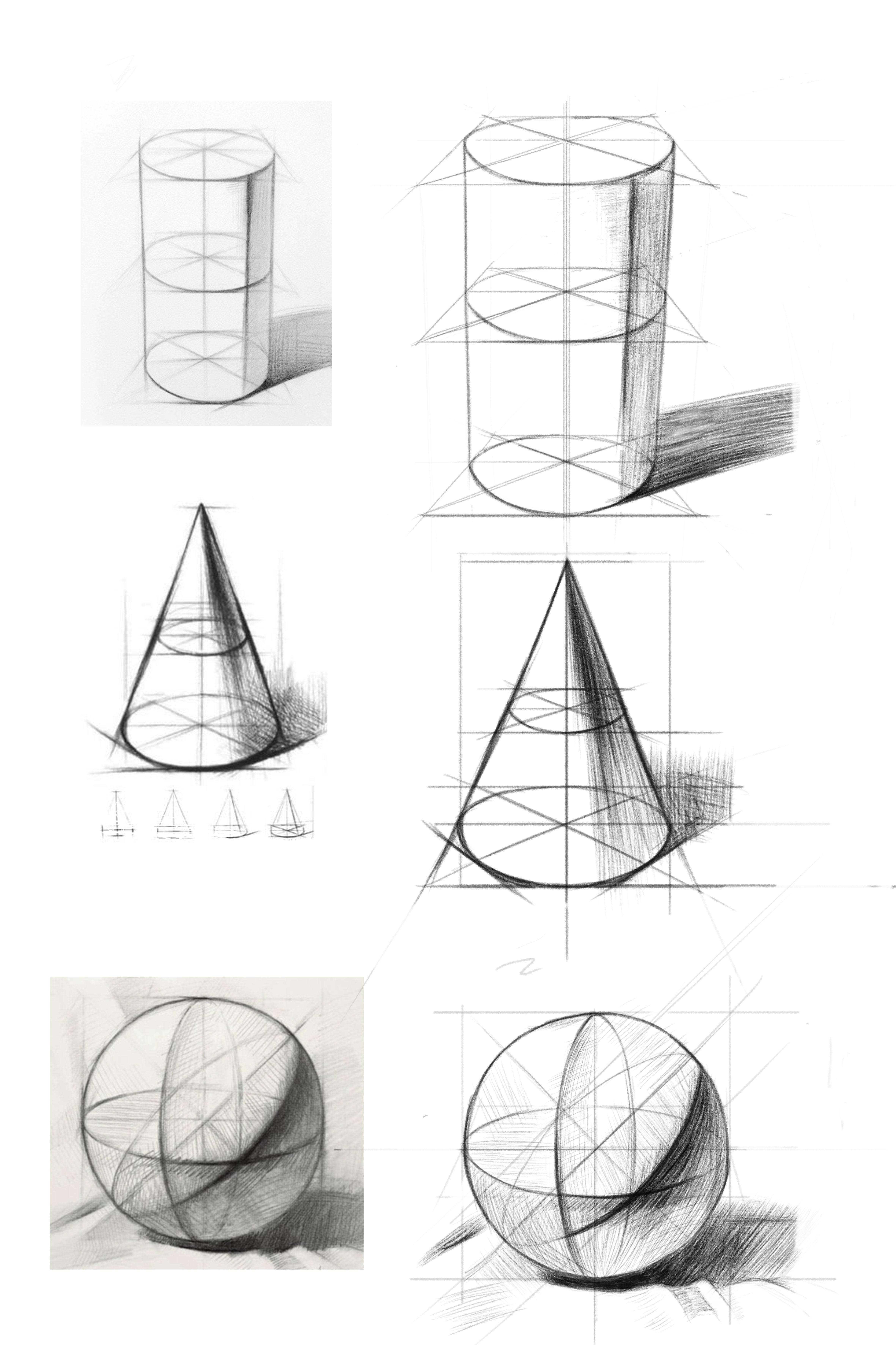 素描幾何體應該怎麼畫