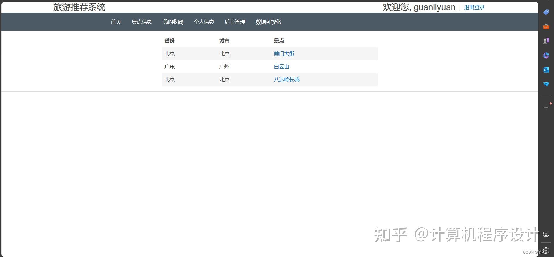 基于python大数据的旅游景点可视化与推荐系统 - 知乎