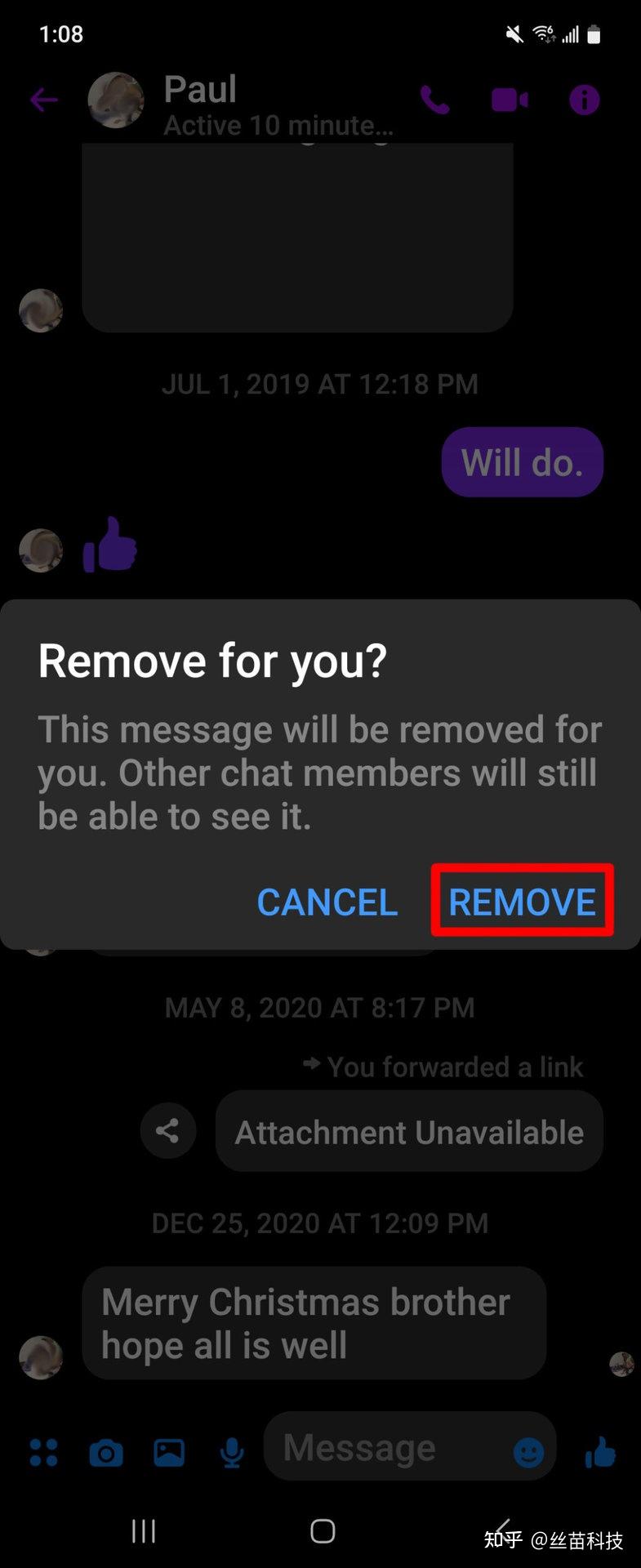 如何删除Facebook Messenger 上的消息- 知乎