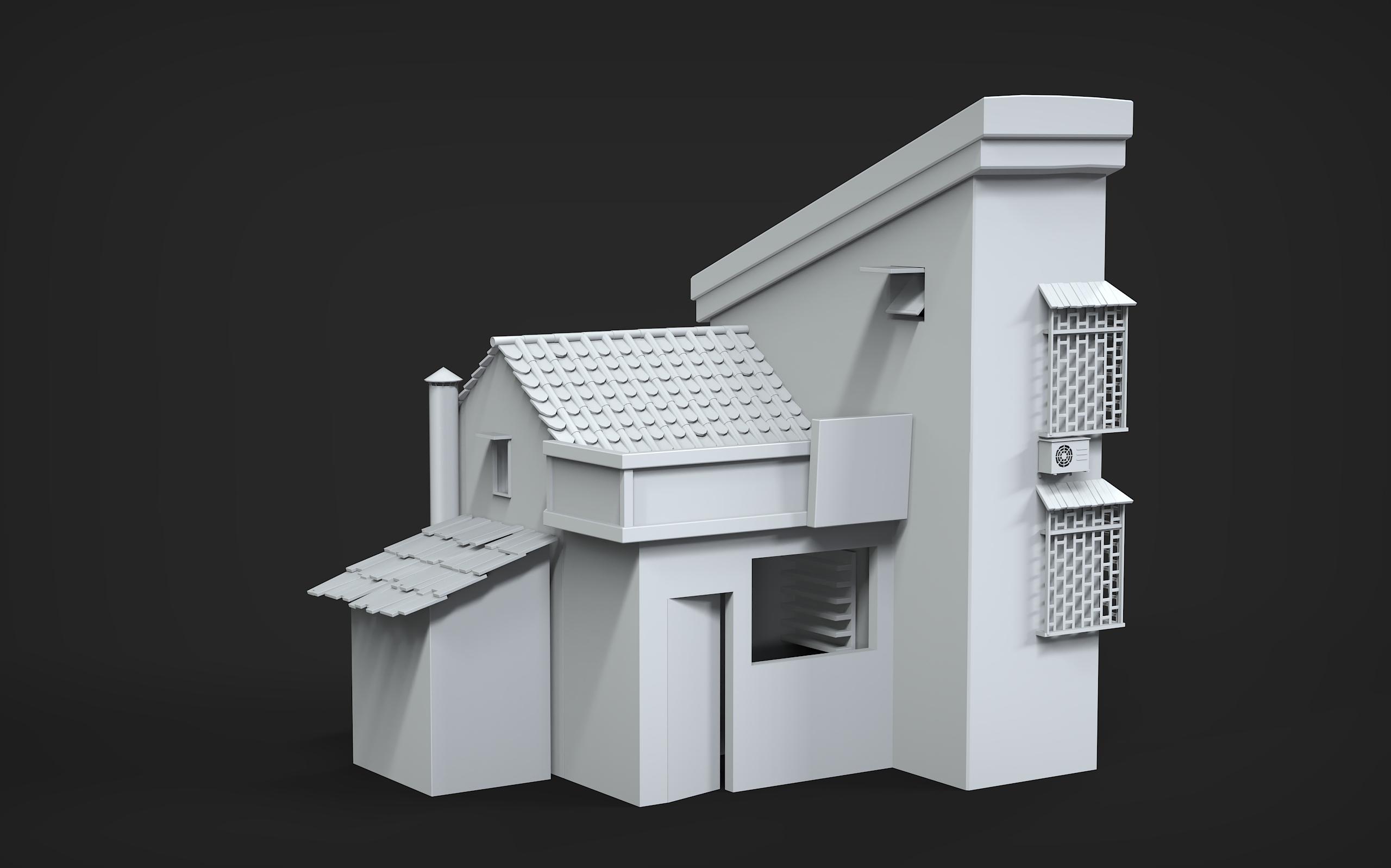 3dmax场景建筑建模教学手把手教你制作复古便利店模型