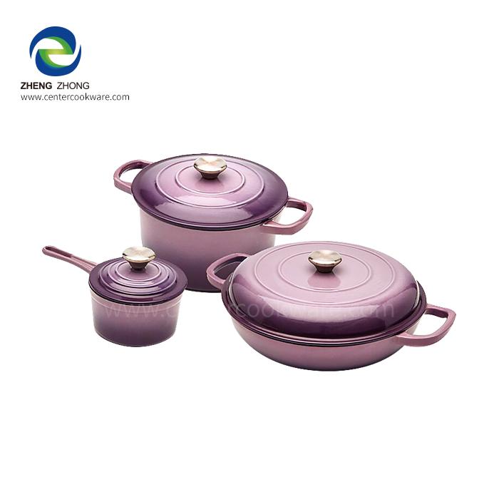 30cm Enameled Cast Iron Dutch Oven with Loop Handle 5L Saucepan