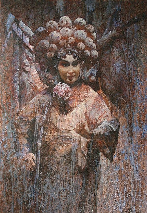 油画原画　30cm 「格子小人」 笔法细腻、生动传神——田小平女性人物油画绘画欣赏- 知乎