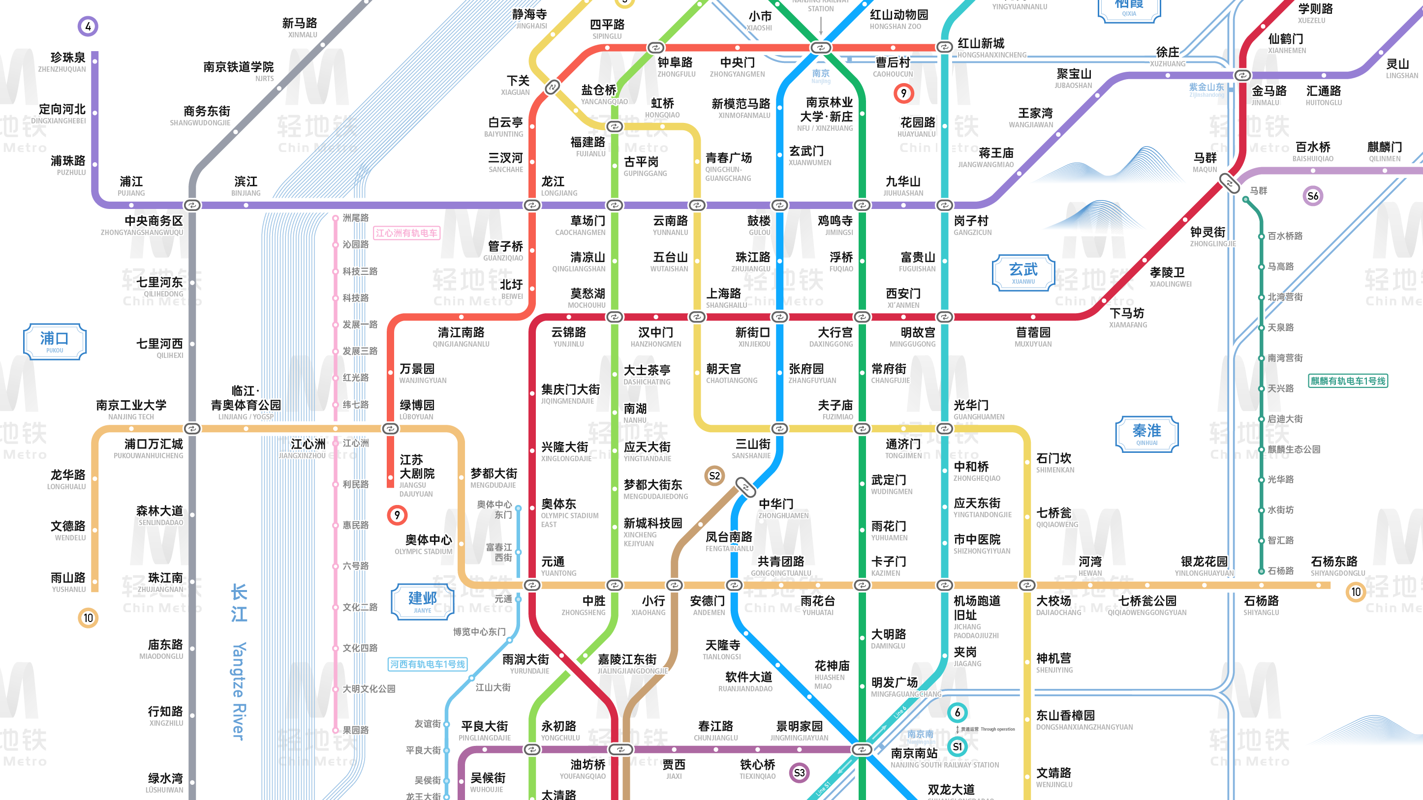 南京轨道交通线路图（2050+ / 2025+ / 运营版）