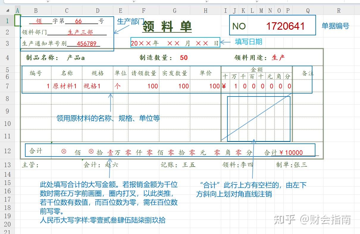 42套财务会计单据模板及填写示范案例 - 知乎