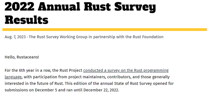 Rust 2022 年度调查报告发布 - 知乎