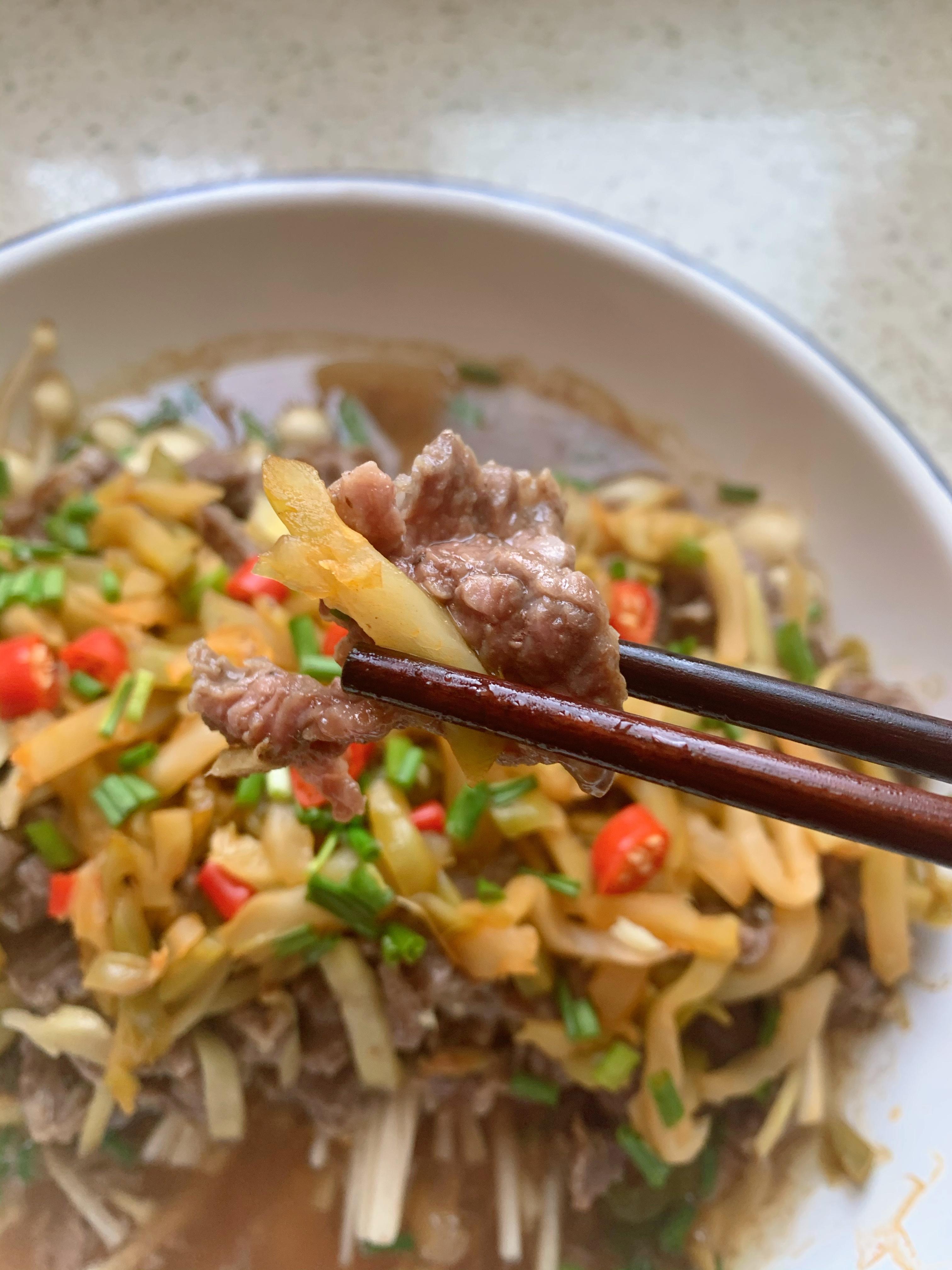 懒人蒸菜——榨菜蒸牛肉