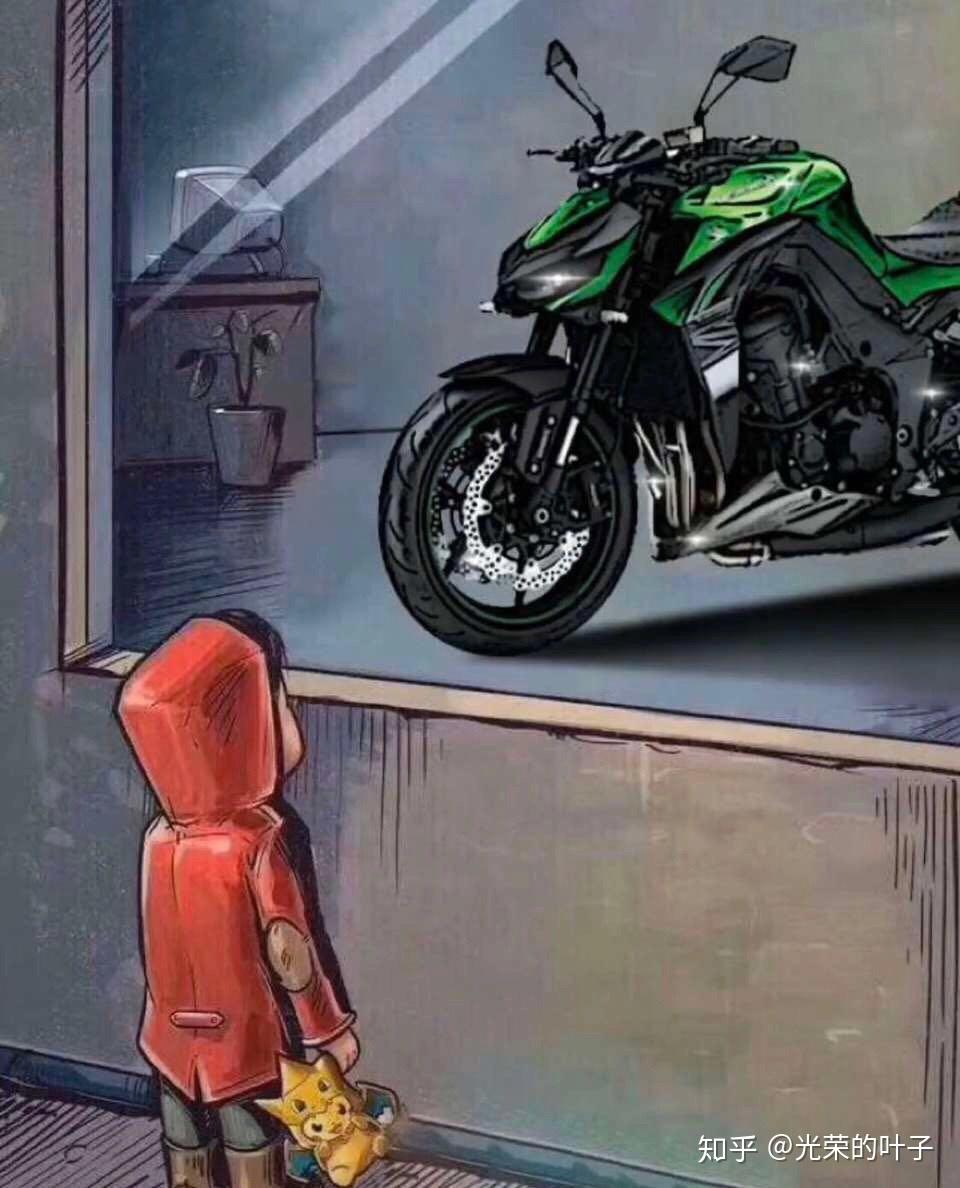 有没有小男孩看橱窗里看摩托的头像