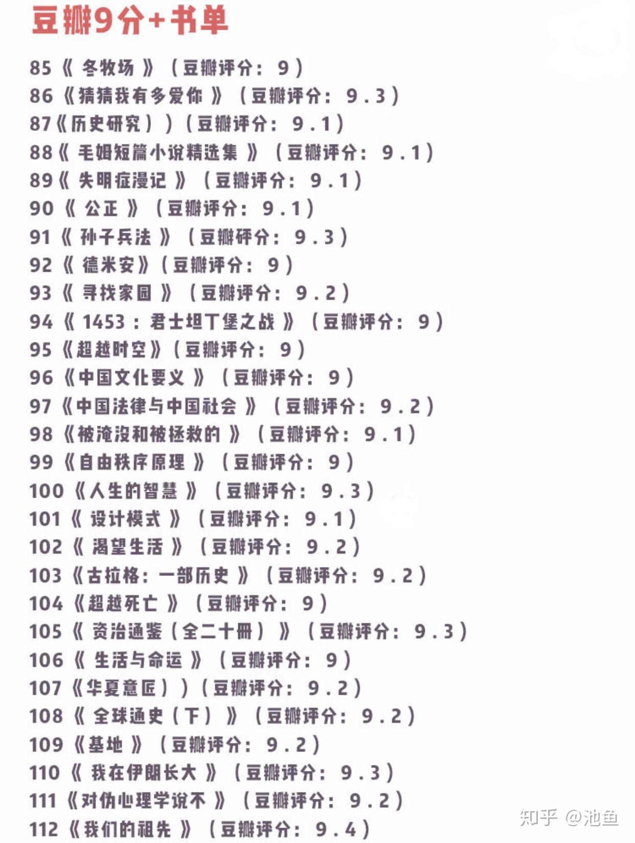 138本豆瓣九分以上的书单大集合!!给不知道看什么书的你参考一下~ - 知乎