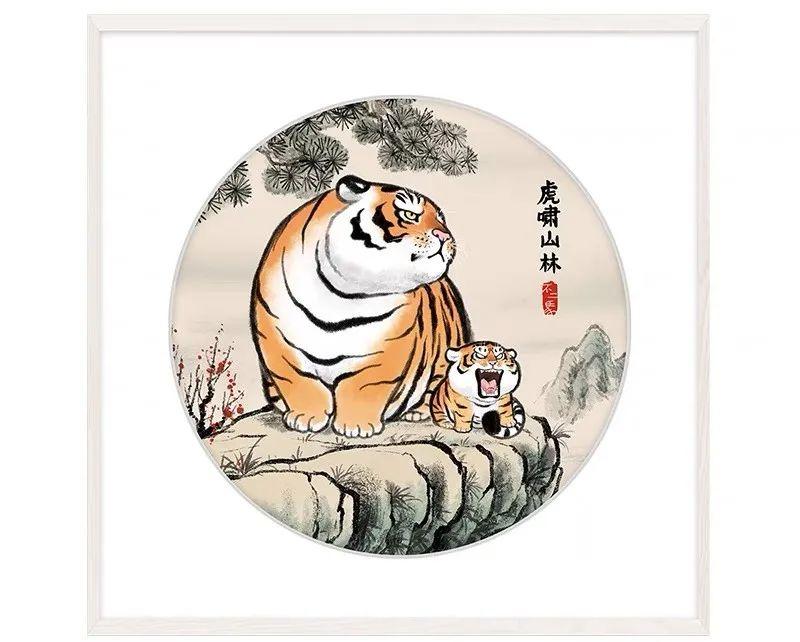 这种小幅的也很可爱:"胖虎系列" from 不二马大叔因为特别受欢迎现在