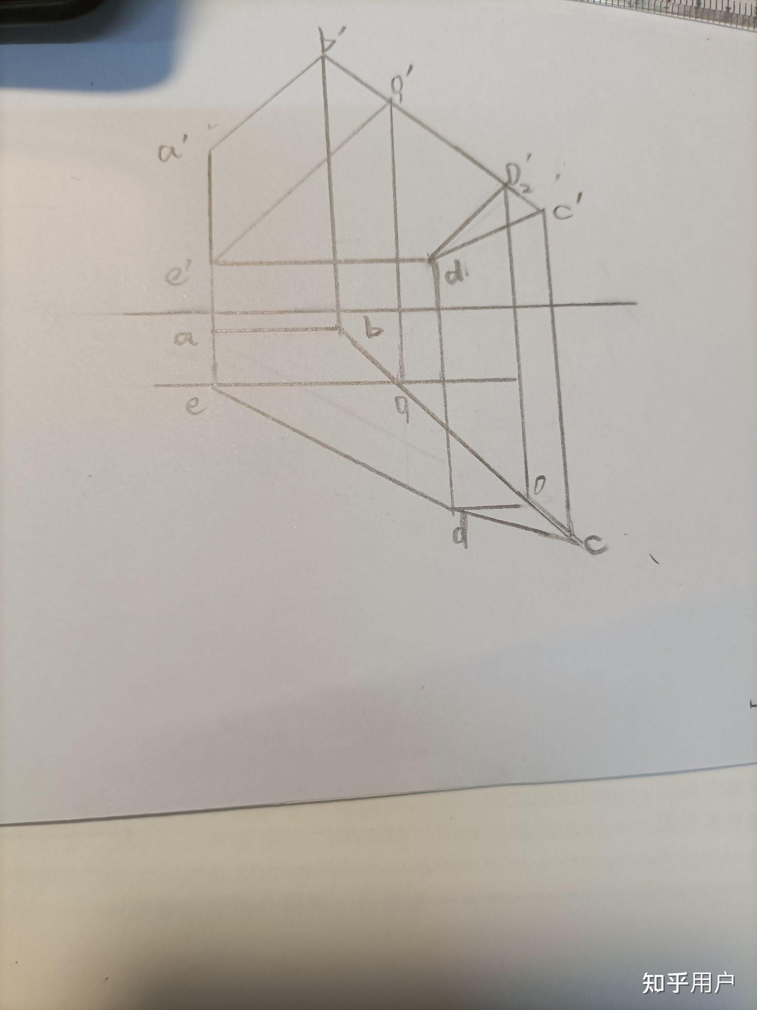 已知ab为正平线,de为水平线,完成五边形abcde的水平投影怎么画啊?