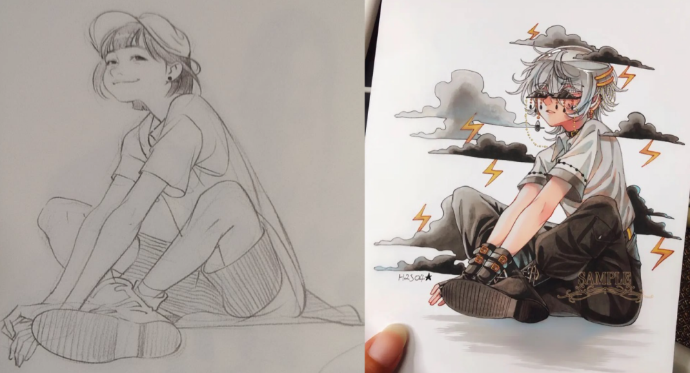 某短视频平台画手「硫酸钡钠」的稿件姿势算是临摹的吗? - 知乎