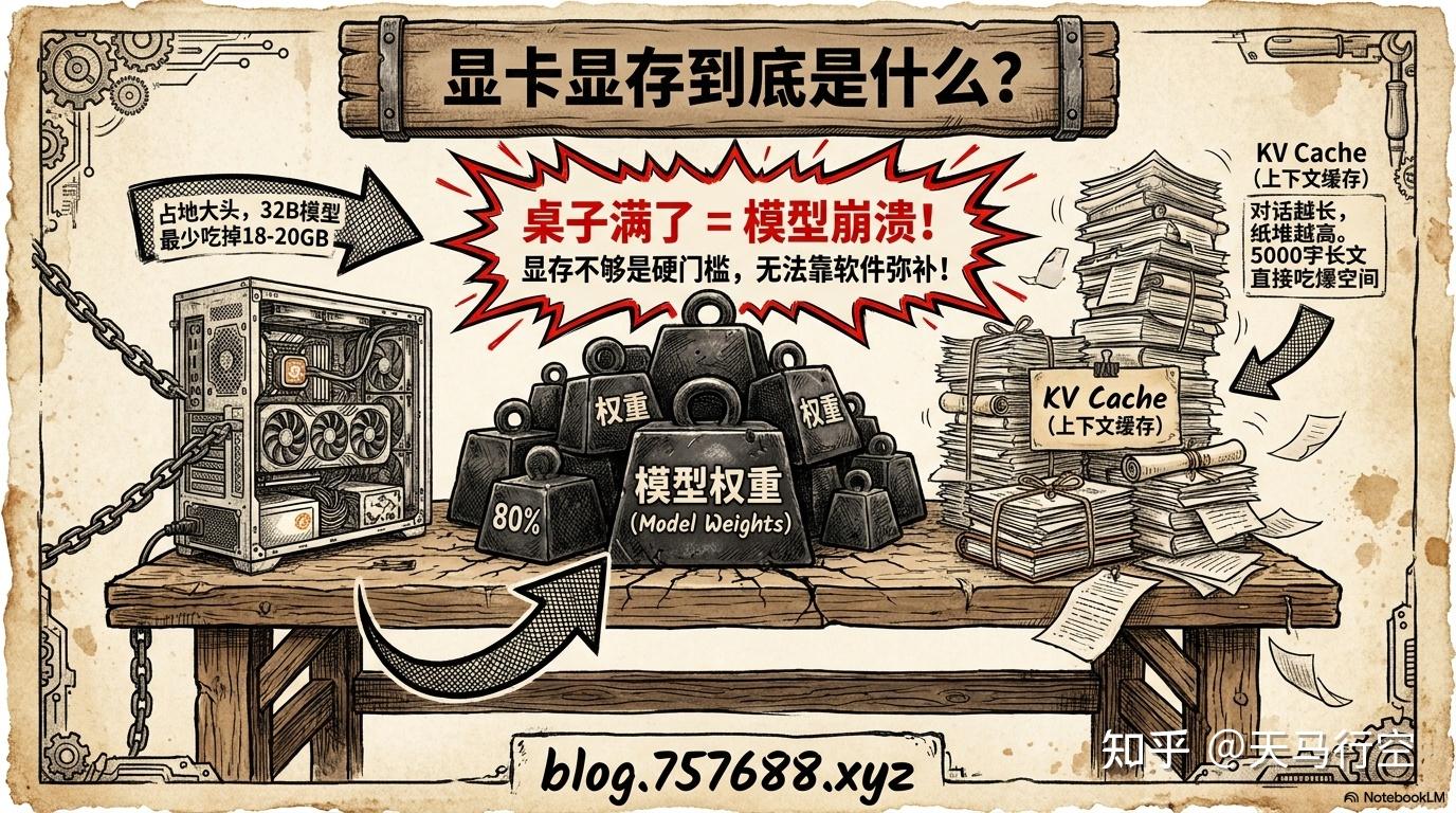 本地跑AI大模型,显卡显存怎么选?一张表搞定,别再买错了