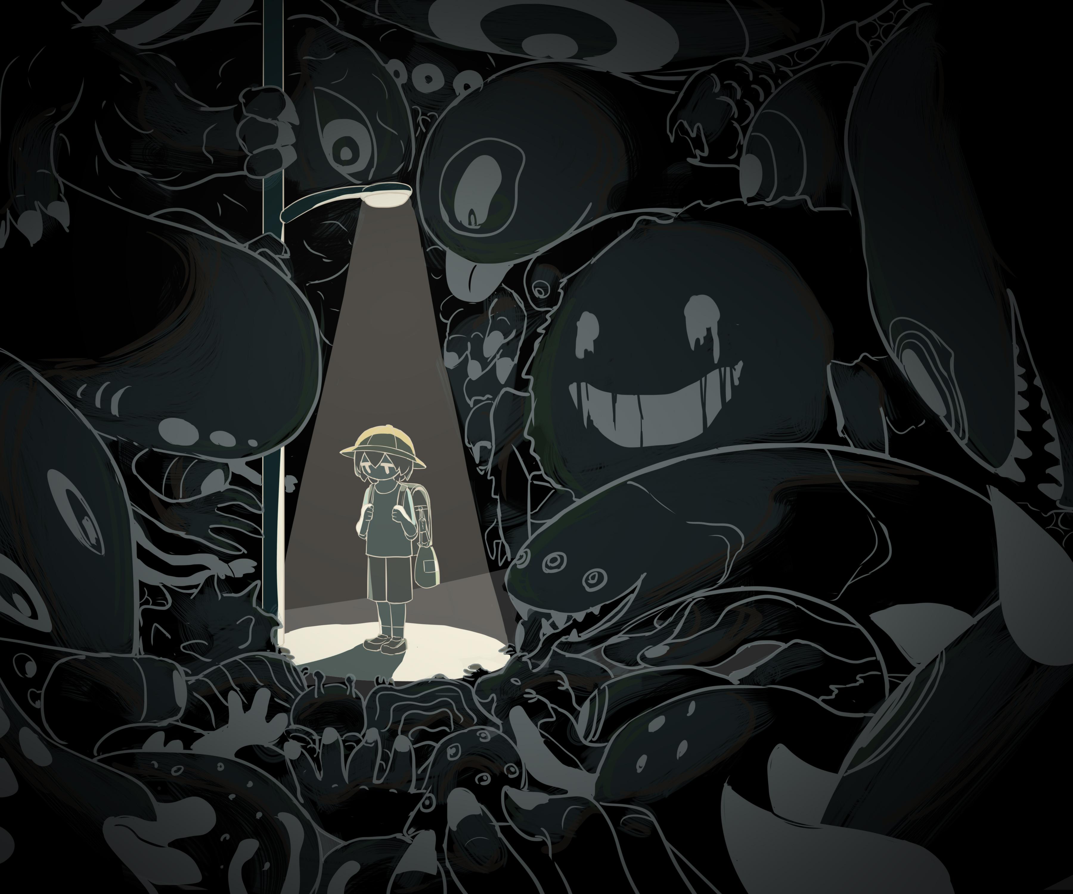 有什么孤独悲伤致郁的插画