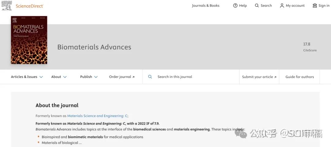 Biomaterials Advances，5天初审！2区Top期刊，国人发文独占鳌头，版面费全免 - 知乎