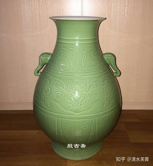 清乾隆青釉饕餮纹象耳尊- 知乎