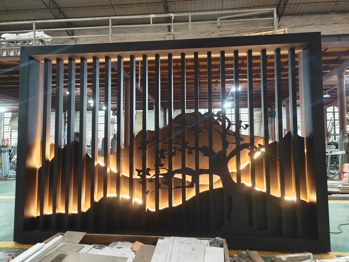 酒店大型景墙特色发光山峦不锈钢屏风 山形不锈钢格栅 - 知乎