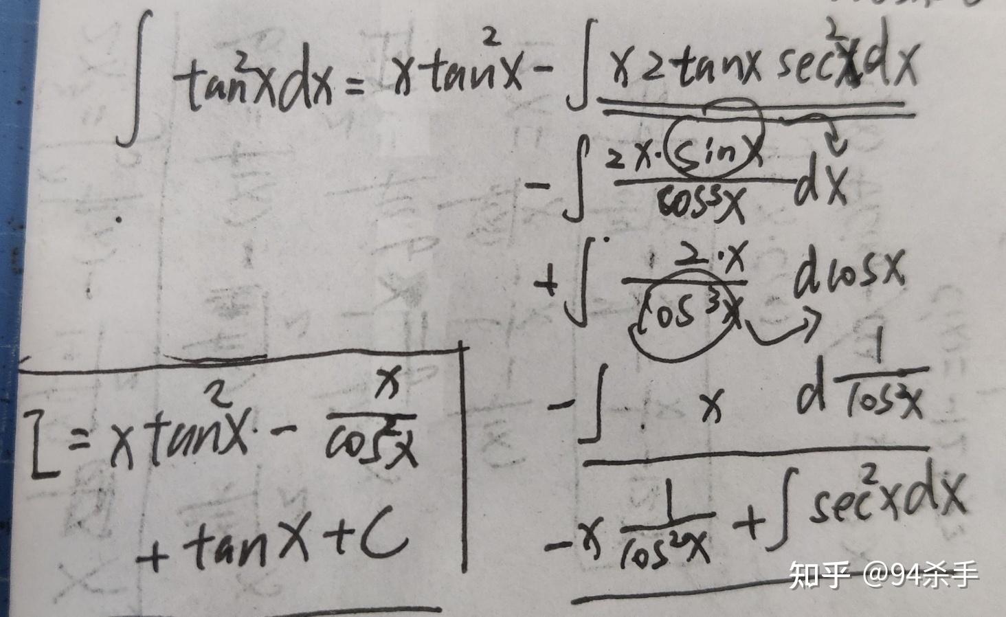 谁的导数是tan²x? - 知乎