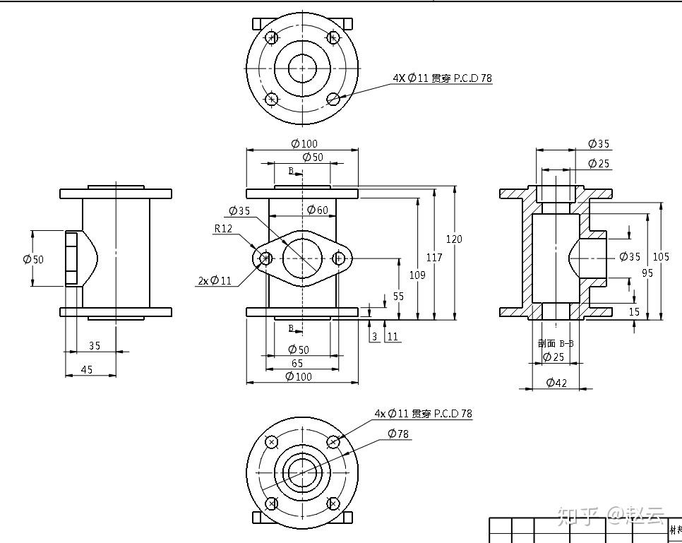 请问有大神告诉我怎么画这个阀体的零件图吗