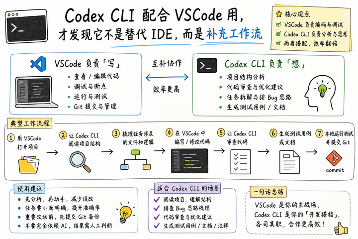 Codex CLI 配合 VSCode 用，才发现它不是替代 IDE，而是补充工作流 - 知乎