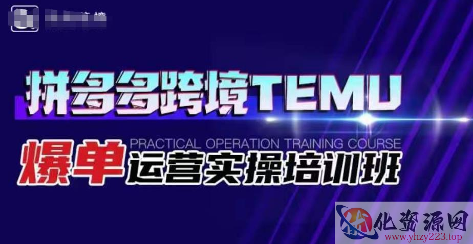 拼多多跨境TEMU爆单运营实操培训班，海外拼多多的选品、运营、爆单