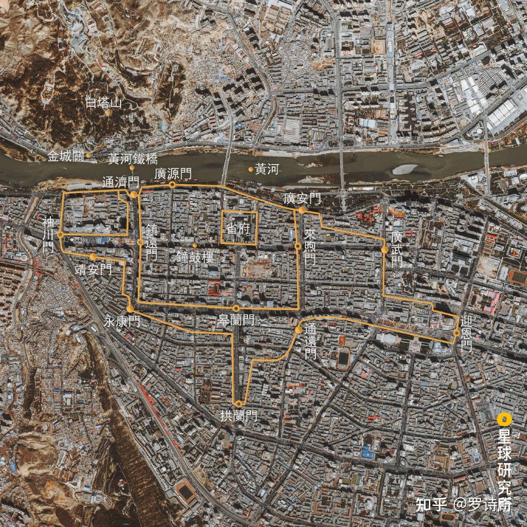 你所在的城市的古城墙范围,在今天的城市地图上绘制出来是什么样子的?
