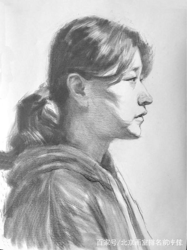 素描女右侧受光脸怎么画?