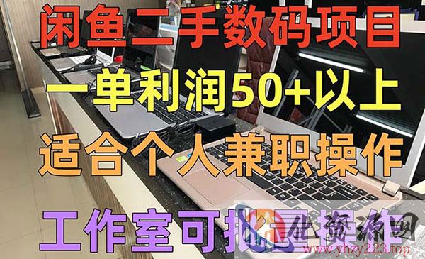 《闲鱼二手数码项目》个人副业低保收入一单50+以上，工作室批量放大操作_wwz