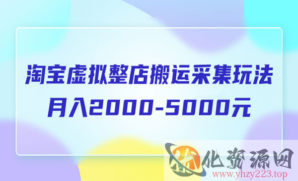 《淘宝虚拟整店搬运采集玩法分享课》月入2000-5000元_wwz