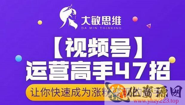 大敏思维-视频号运营高手47招，让你快速成为涨粉变现高手插图