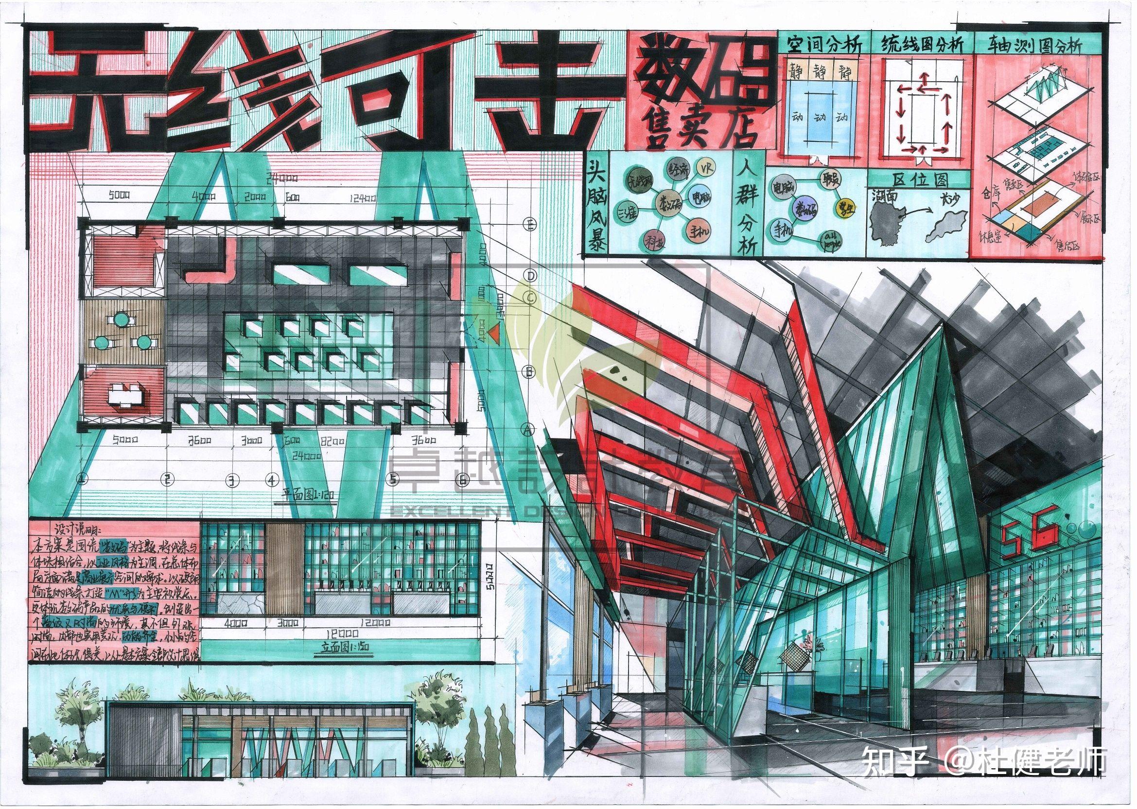 室内考研方案数码店设计——这么画！ - 知乎