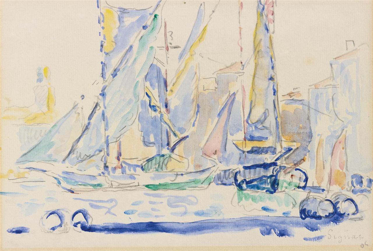 保罗·西涅克(Paul Signac, 1863-1935), 法国新印象派(Neo-impressionism)点彩派 ...