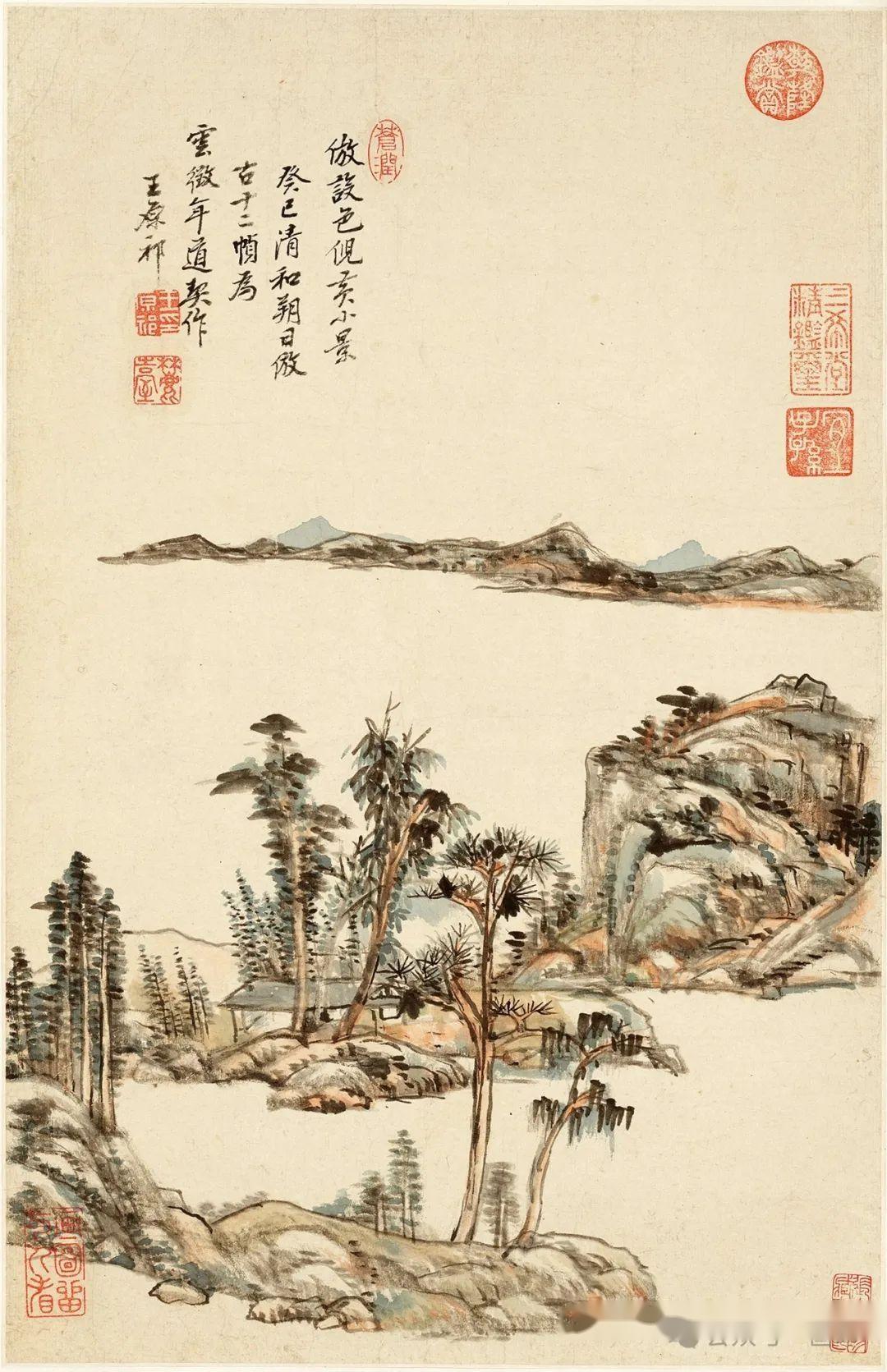中国水墨画　書籍　王原祁 王原祁中国画大师经典系列丛书52幅水墨山水画作品古代名家中国画