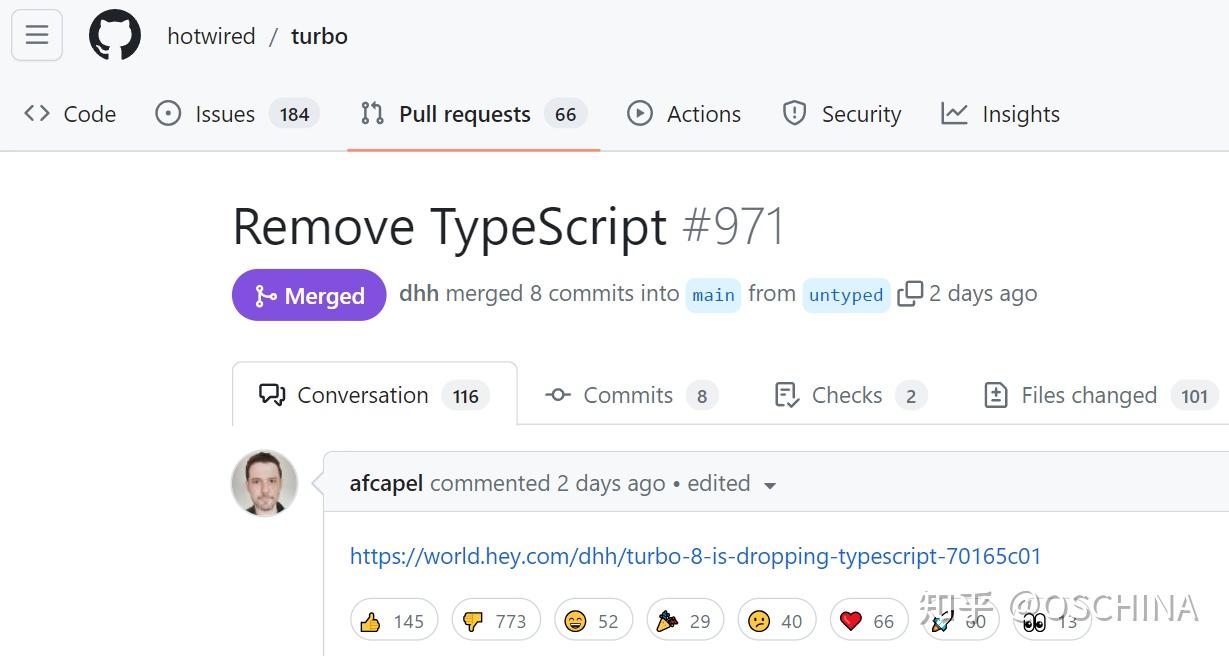Ruby on Rails 作者 DHH 宣布 Turbo 8 将移除 TypeScript 代码 - 知乎