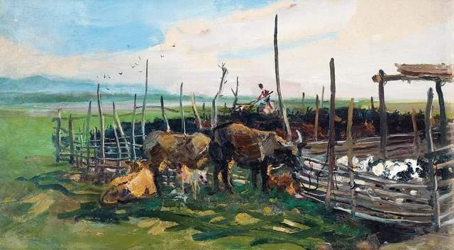 肉質画【牛】油彩画 肉質画【牛】油彩画 戴嵩牛画与牛画题跋_百科TA