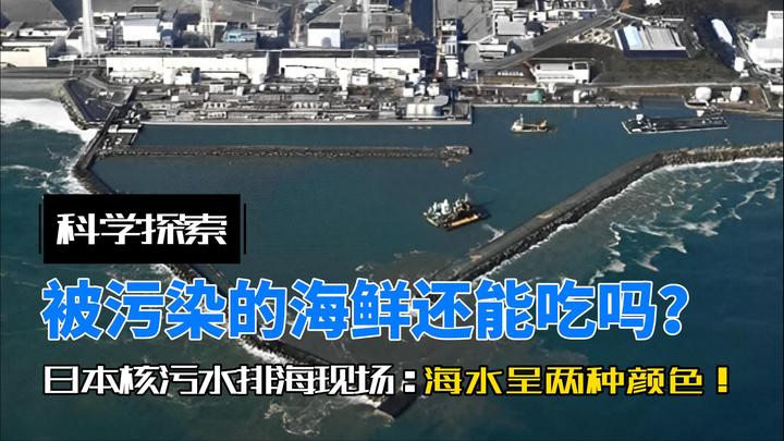 日本核污水排海现场,海水呈两种颜色!被污染的海鲜还能吃吗?