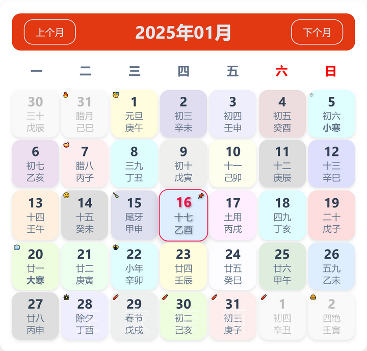 十二生肖每日运势2025年1月16日