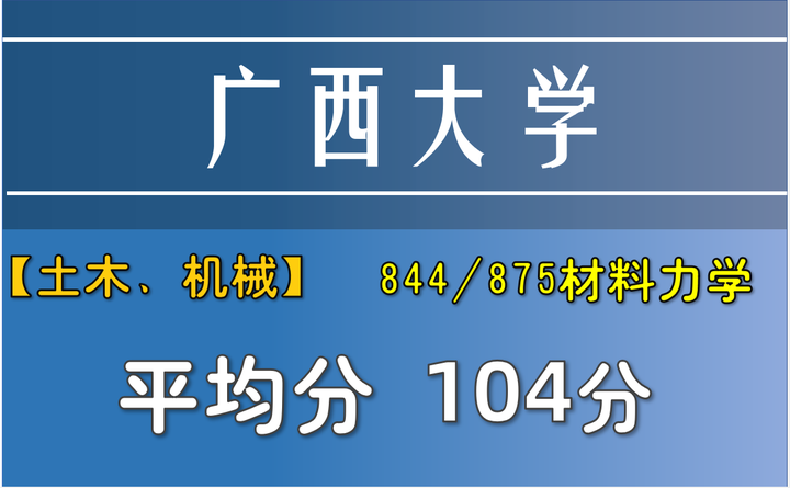 【广西大学土木建筑工程学院】844/875材料力学| 材料力学考研录取分析 - 知乎