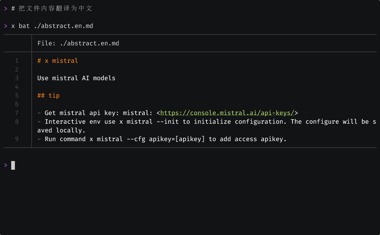 X cmd ai x mistral mistral ai 