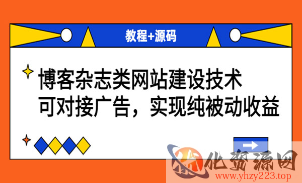 博客杂志类网站建设技术，可对接广告，实现纯被动收益（教程+源码）_wwz