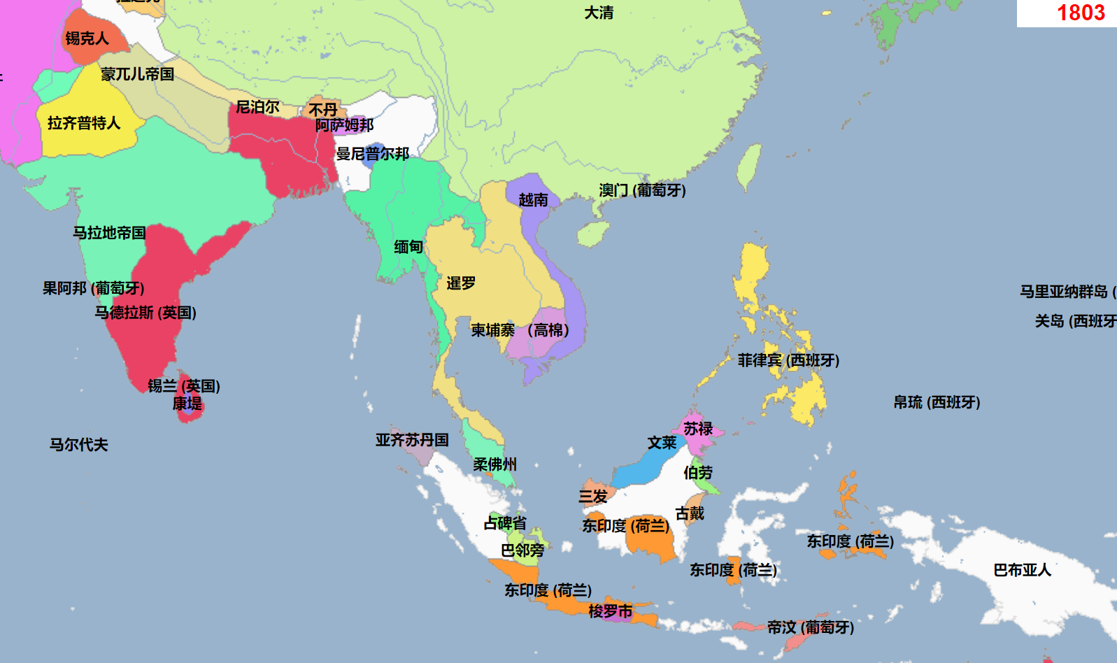 19世纪东南亚地图图片