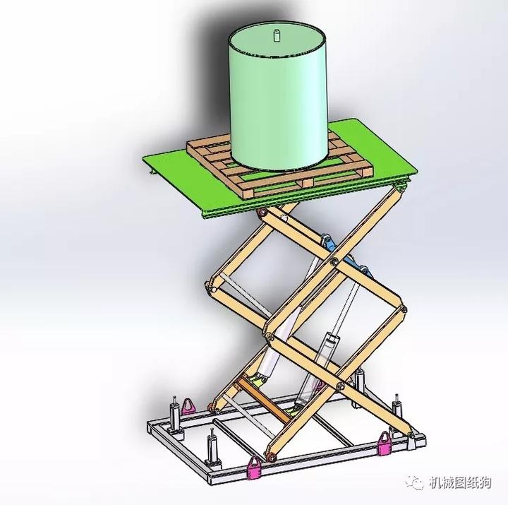 工程机械剪刀臂升降机3d数模图纸solidworks设计