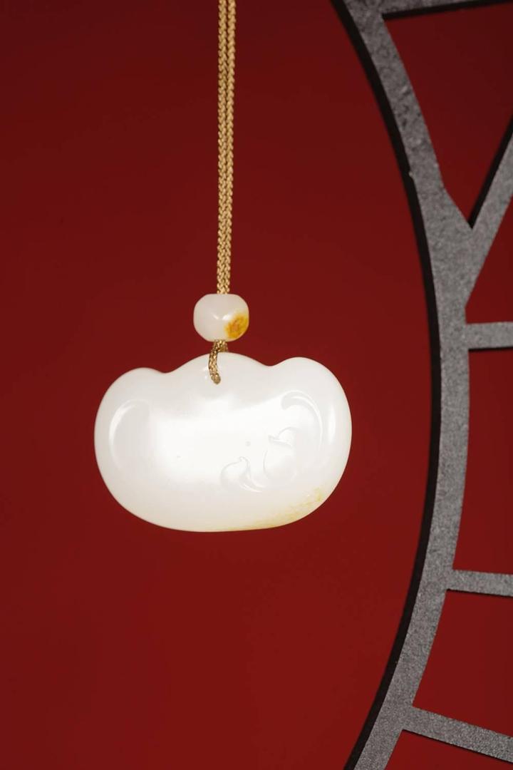 长命锁,新疆和田籽料挂件,消灾辟邪,富贵长生