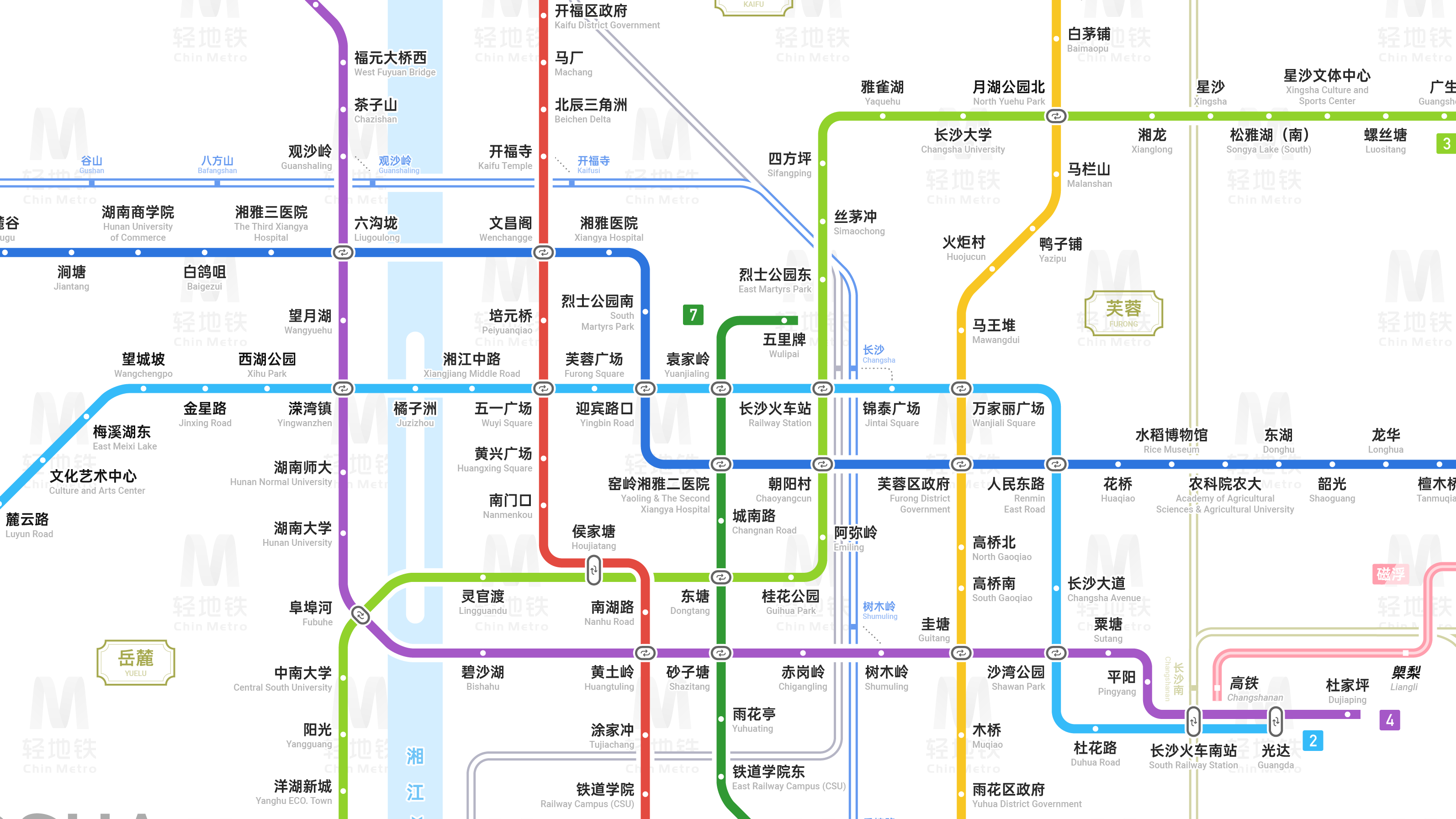 长沙轨道交通线路图（2026+ / 运营版）