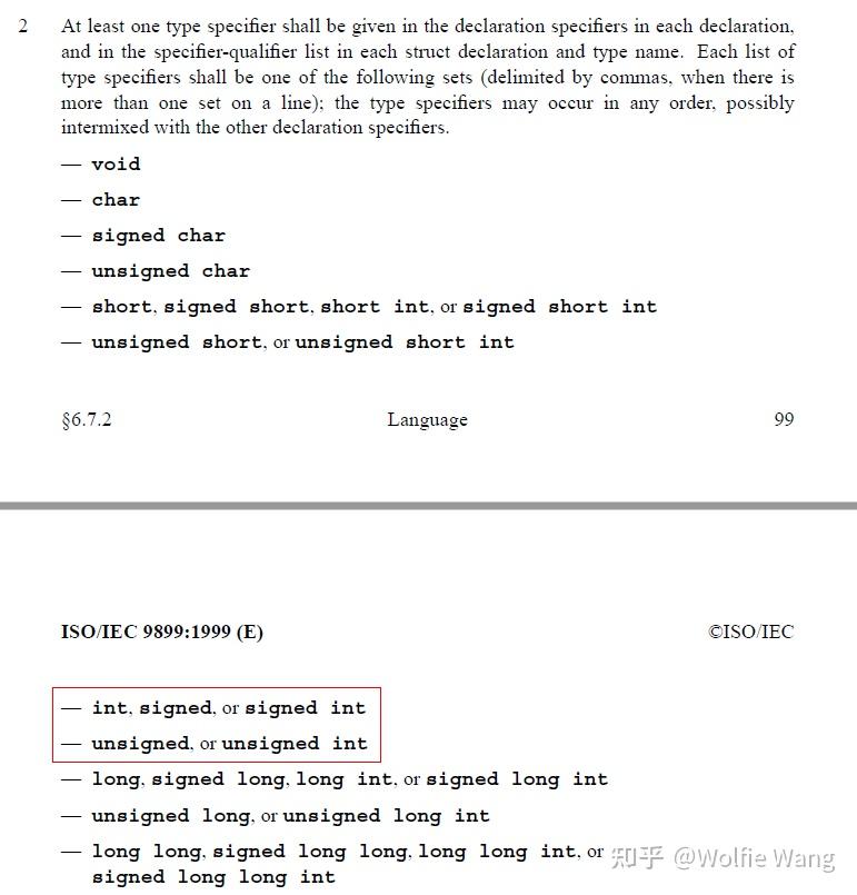 C语言中可以单独使用unsigned不加int属于标准里的规定还是编译器的实现？ - 知乎