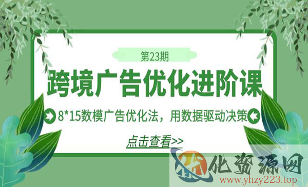 《跨境广告优化进阶课》8*15数模广告优化法，用数据驱动决策_wwz