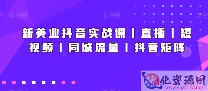 新美业抖音实战课丨直播丨短视频丨同城流量丨抖音矩阵